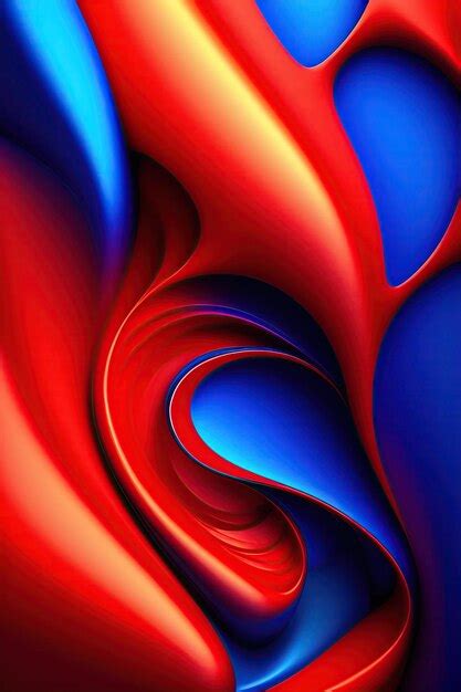 Premium Photo Abstract Colorful Blue And Red Fiery Shapes Digital