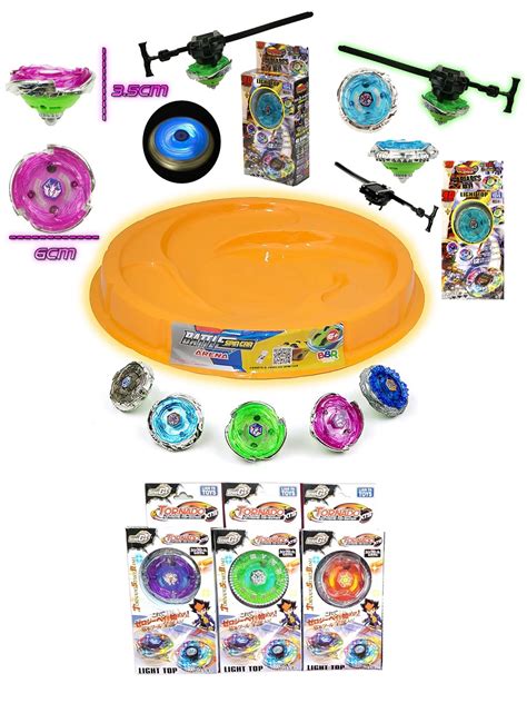 Kit Beyblade Metal Fusion Led Luz E Som Beystadium Beyblade Burst