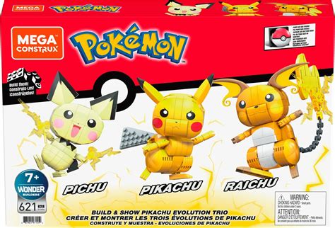 MEGA Pokemon Pikachu Trio Ewolucja GYH06 Klocki Konstrukcyjne Niskie