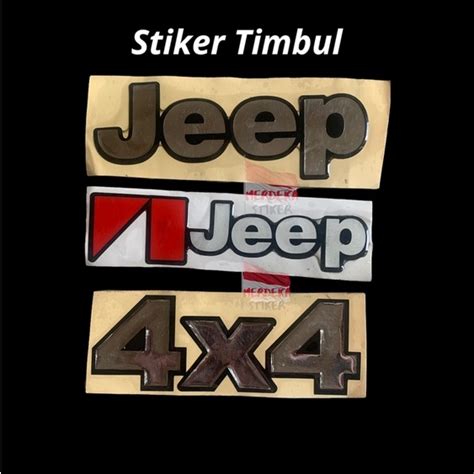 Jual Emblem Mobil Jeep Logo Jeep Tulisan Huruf Jeep 4x4 Timbul