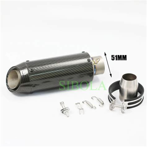 51mm 60mm Universal Motorcycle Sc Gp Project Exhaust Pipe Muffler Titanium Alloy Carbon Fiber