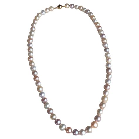 Cultured Freshwater Yellow Pearl Yellow Gold Necklace For Sale At 1stdibs