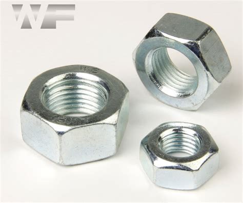 Full Hex Nuts Fine Pitch Iso Din In Bright Zinc Plated