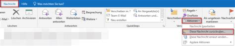 Wie Kann Man In Outlook Eine E Mail Zur Ckholen Office Lernen