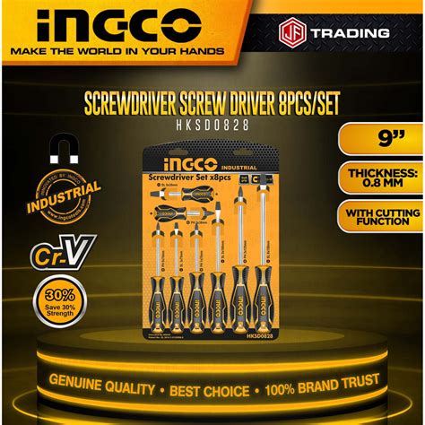 INGCO Screwdriver Screw Driver 8PCS SET HKSD0828 JF TRADING Shopee