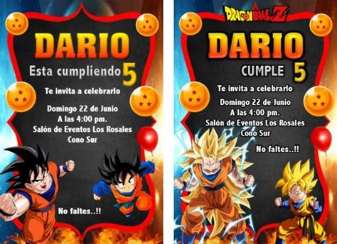 Como Crear una Invitación de Dragón Ball Z Mega Idea Ball birthday