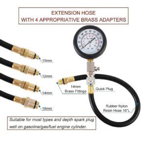 JIFETOR Cylinder Leak Down Tester Kit And Engine Compression Pressure