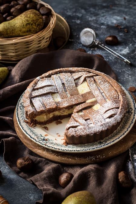 Crostata Con Farina Di Castagne Con Ricotta E Pere Con Ricotta E Pere