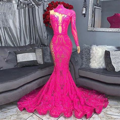 Hot Pink Mermaid Prom Dresses