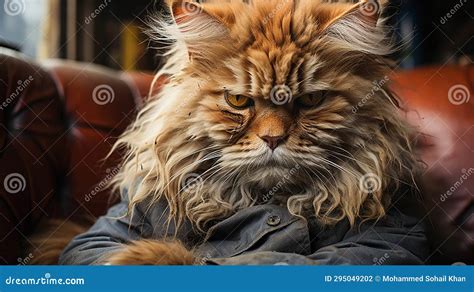 A Old Persian Cat Portrait Indoor Blurry Background Stock Photo - Image ...