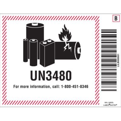 Un Lithium Battery Handling Marking Mm X Mm Barcoded