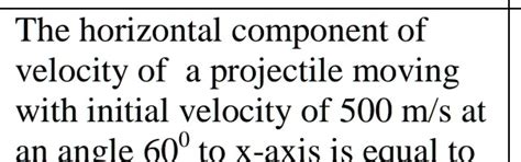 Solved The Horizontal Component Of Velocity Of A Projectile Moving