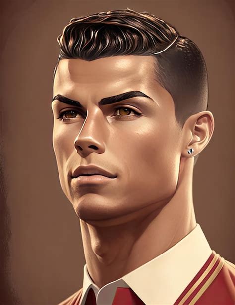 Retrato De Primer Plano De La Cara De Cristiano Ronaldo De Ilustraci N