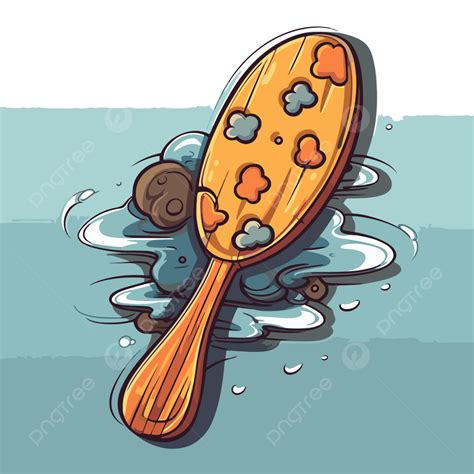 Paddle Clipart Image Of Wooden Wooden Spoon In Water Vector