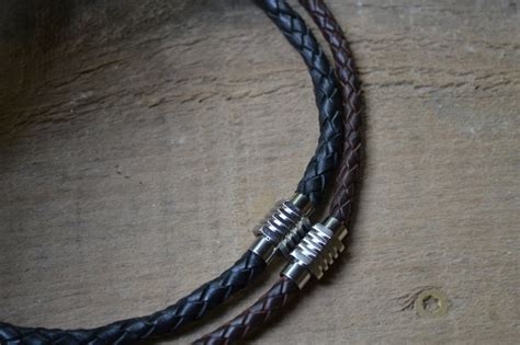 Men S Leather Necklace Woven Leather Necklace For Man Leather Necklace