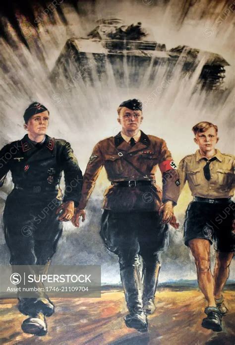 Nazi Youth Members On A Propaganda Poster Germany 1938 SuperStock