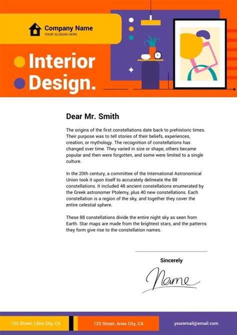 Get This Hand Drawn Colorful The Interior Design Agency Letterhead