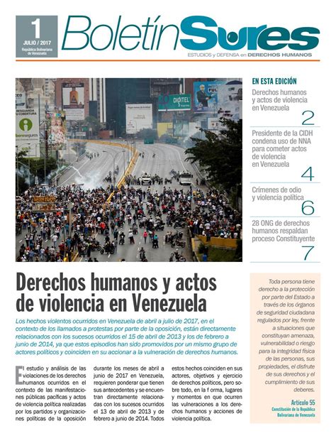 Boletin Sures No 1 Derechos Humanos Y Actos De Violencia En Venezuela By Suresddhh Issuu