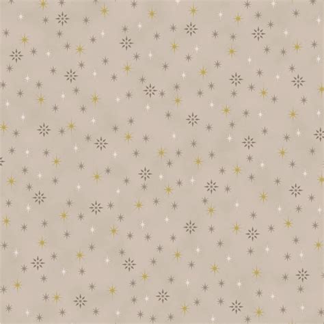 Stof European Quilting Sparkle Mini Stars Beige Cotton Fabric By The