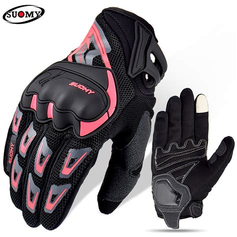 Suomy Motorcycle Gloves Women Men Summer Breathable Pink Touch Screen