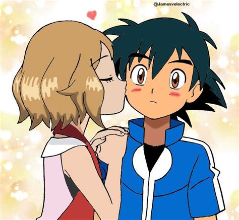 Two Anime Characters Are Kissing Each Other In Front Of A Background