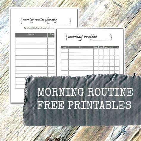 morning routine planning  checklist printables   morning