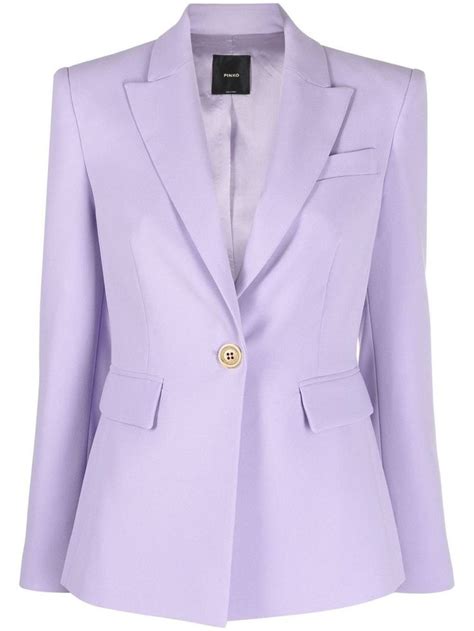 Single Breasted Blazer From PINKO Featuring Lilac Purple Notched