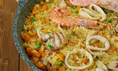 Seafood Paella Marinera Stock Image Image Of Rich Food 83875063