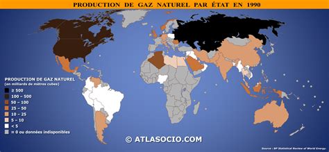 Carte Du Monde Production De Gaz Naturel Par Tat Atlasocio 103008 The