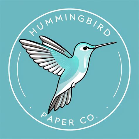 Modern Minimalist Hummingbird Logo On Teal Background Playground