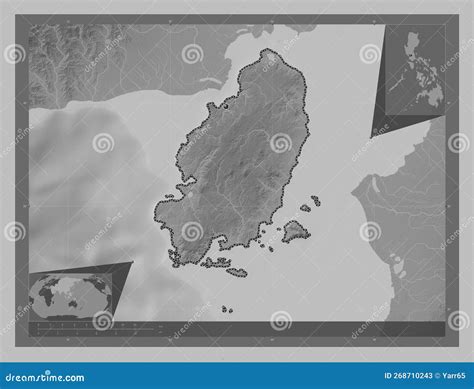 Guimaras Philippines Grayscale Capital Stock Illustration