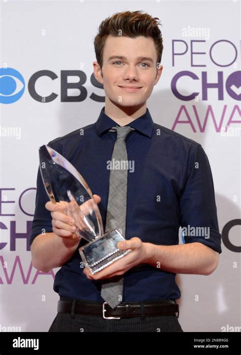 Chris Colfer Winner Of The Award For Favorite Comedic Tv Actor Poses Backstage At The People S