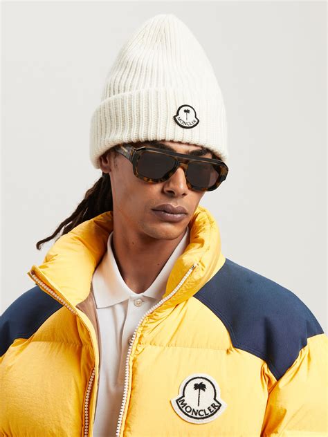 Moncler X Palm Angels Genius Hat In White Palm Angels Official