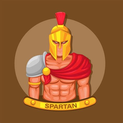 Spartan Rysunek Maskotka Grecki Legendarny O Nierz Bohaterowie