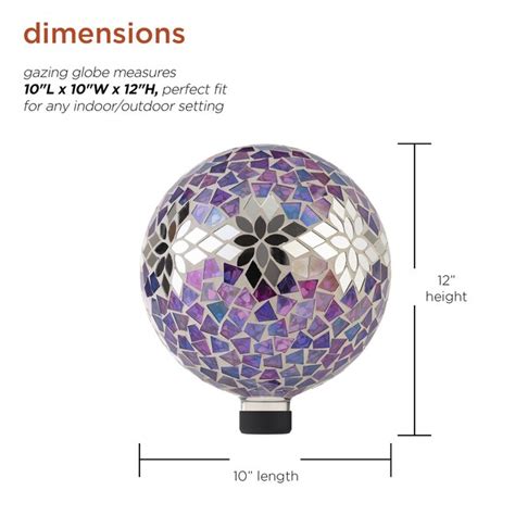 Alpine Corporation 10 In Diameter Purple Blown Glass Gazing Ball In The Gazing Balls And Stands