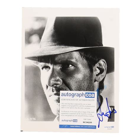 Harrison Ford Signed Indiana Jones 8x10 Photo Acoa Pristine Auction