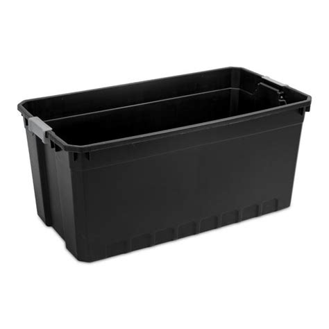 Sterilite 1489 50 Gal Stacker Tote Black 14899003