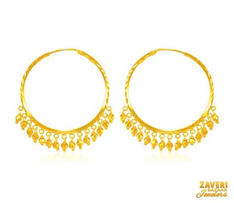 22 Kt Gold Hoops Bali Aser66040 22 Kt Gold Indian Style Hoopsearrings Earrings Are