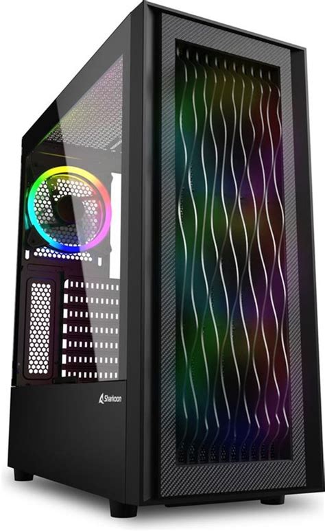 Sharkoon RGB Wave Midi Tower Mini ITX Micro ATX ATX Gehard Glas