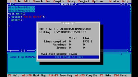 Print Hello World In C Language Using Turbo C C YouTube
