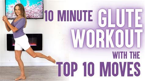 10 Minute Standing Glute Workout The 10 Best Glute Exercises No Equipment Needed Youtube