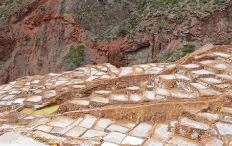 Premium Photo High Angle View Of Salt Terrace At Maras