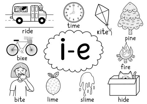 O E Digraph Spelling Rule Black And White Vector Image