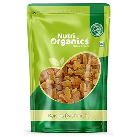 Nutriorganics Dry Fruits Premium Seedless Kishmish Green Raisins