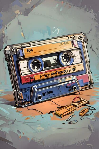 Premium AI Image | Echoes of the 90s Nostalgic Cassette Tape Revival