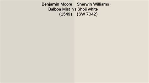 Benjamin Moore Balboa Mist 1549 Vs Sherwin Williams Shoji White SW