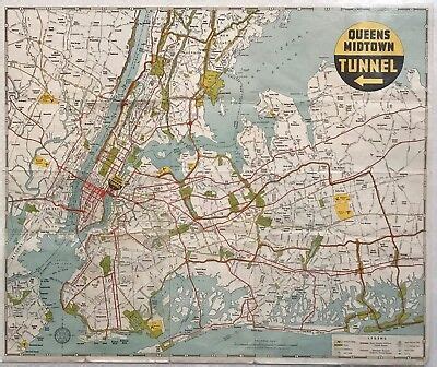 QUEENS MIDTOWN TUNNEL. Map. New York City. circa 1940. | eBay