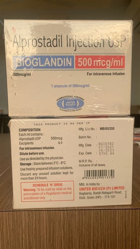 500 Mcg Ml Alprostadil Injection At Rs 5850 Vial Prostal In Nagpur