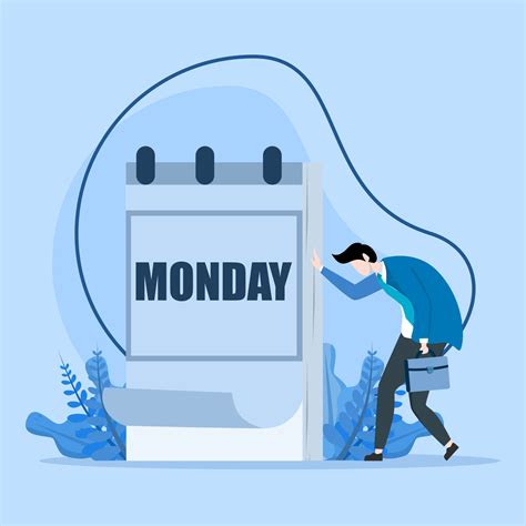 Monday Sad Tired And Scared Of Routine Office Work Tired And Sleepy