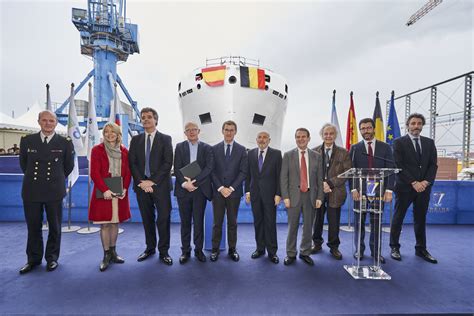 Launching Of Oceanographic Vessel Belgica At Freire Shipyard In Vigo